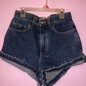 Dark Denim High Rise American Apparel shorts